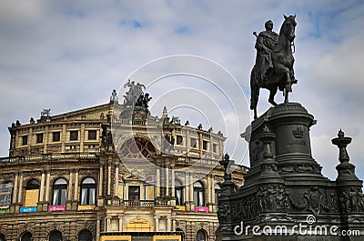 DRESDEN, GERMANY â€“ AUGUST 13, 2016: Statue of King Johann and Editorial Stock Photo